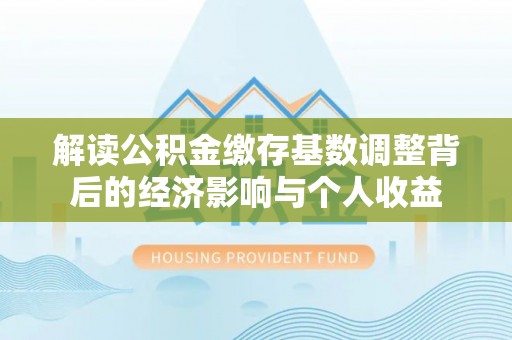 新邱解读公积金缴存基数调整背后的经济影响与个人收益