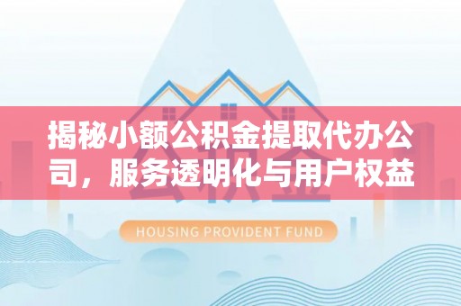 新邱揭秘小额公积金提取代办公司，服务透明化与用户权益保障