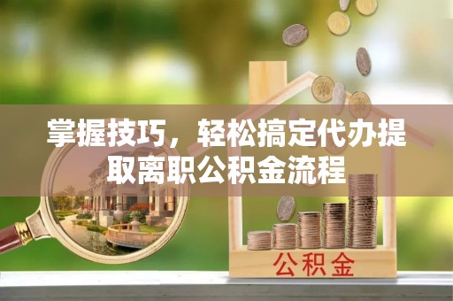新邱掌握技巧，轻松搞定代办提取离职公积金流程