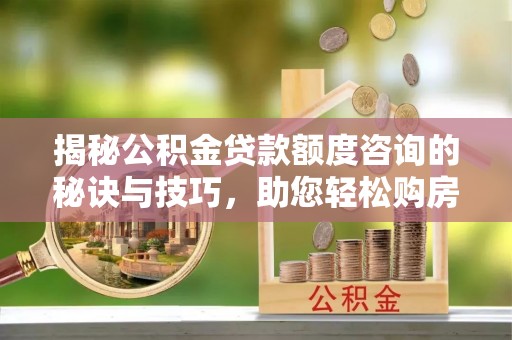 新邱揭秘公积金贷款额度咨询的秘诀与技巧，助您轻松购房！