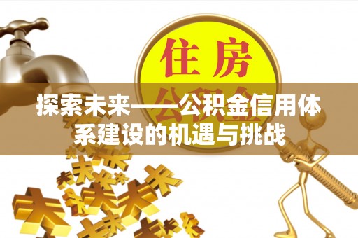 新邱探索未来——公积金信用体系建设的机遇与挑战