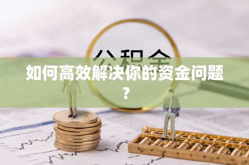 新邱如何高效解决你的资金问题？