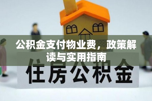 新邱公积金支付物业费，政策解读与实用指南