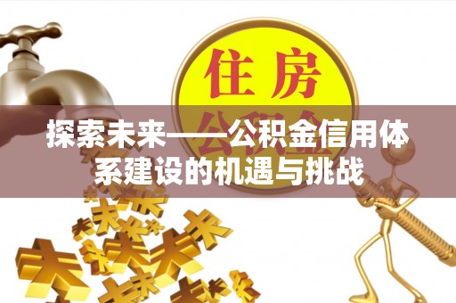 新邱探索未来——公积金信用体系建设的机遇与挑战